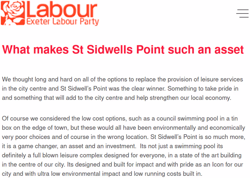 Exeter Labour - What makes St Sidwell's Point such an asset