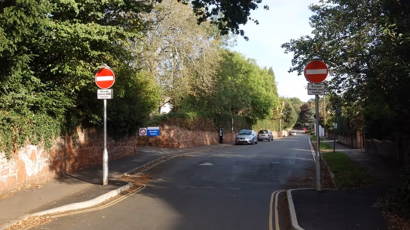 Exeter cycle route E9 Wonford Road bus gate modal filter