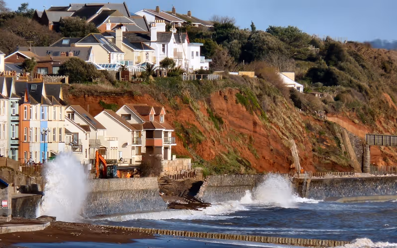 February 2014 breach in South Devon Railway sea wall at Dawlish