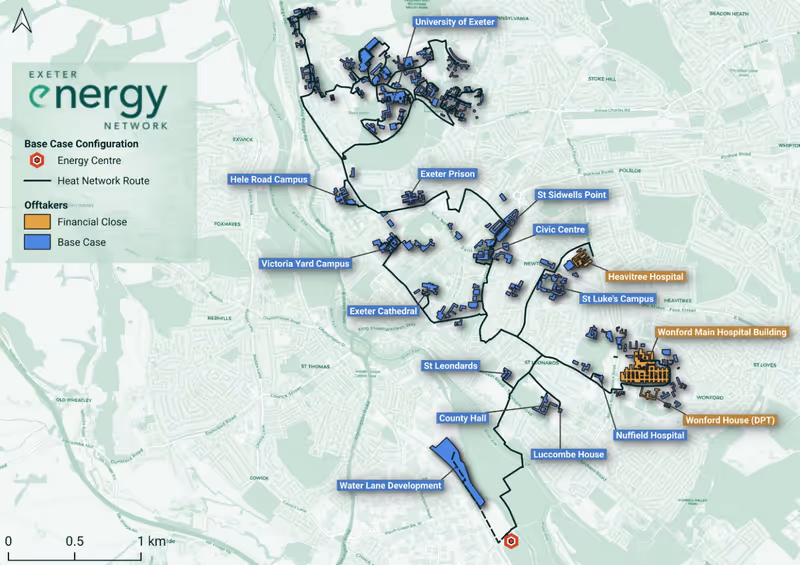 Exeter Energy proposed heat network route