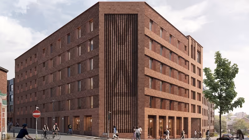 Illustrative elevation of proposed student block in Summerland Street, Exeter