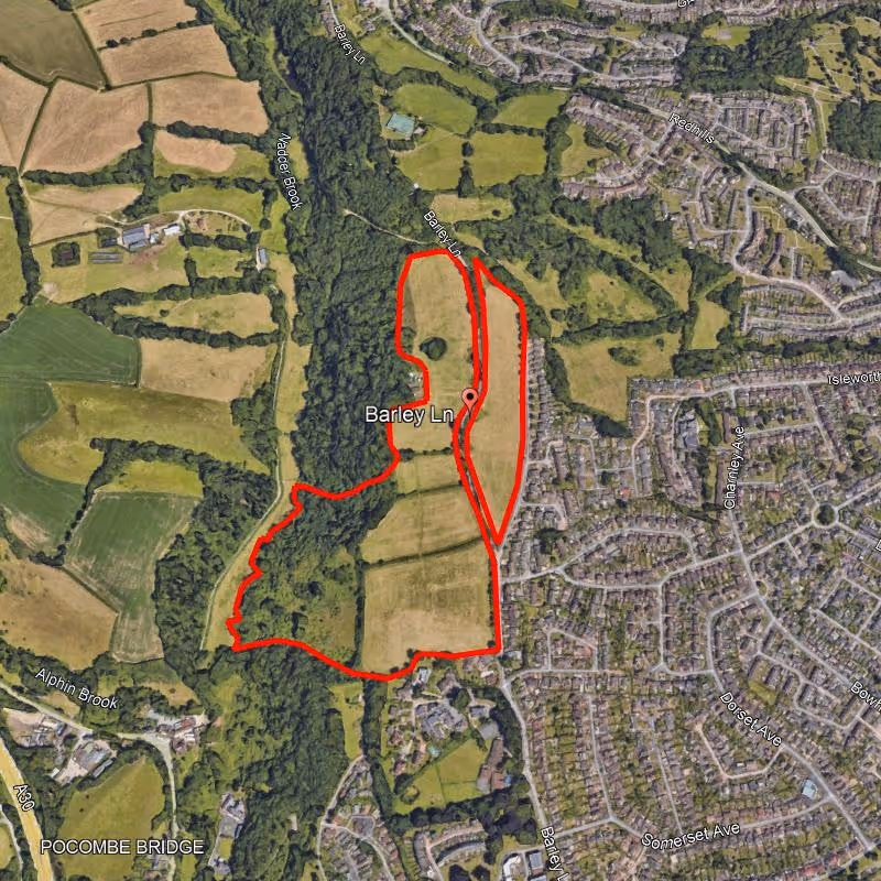 Waddeton Park Barley Lane residential development investment project site map