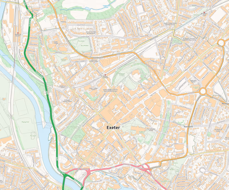 Current Exeter Local Plan city centre boundary map