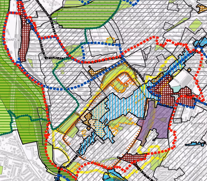 New Exeter Local Plan city centre boundary map