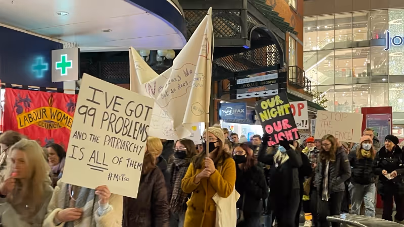 Reclaim the Night march in Exeter High Street