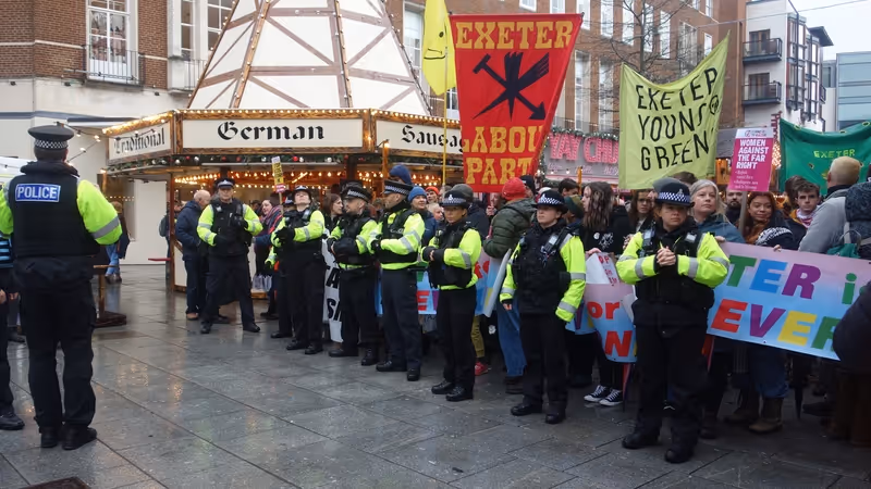 Exeter Is For Everyone post-march rally in Bedford Street