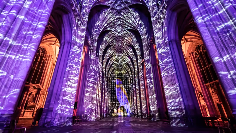 Luxmuralis The Storytellers at Winchester Cathedral