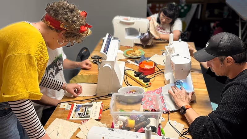 Sewing machine workshop at Bunyip Craft