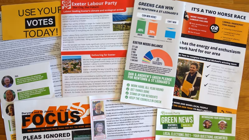 Exeter local elections campaign materials