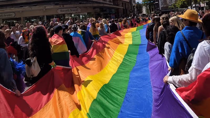 Exeter Pride 2019 in Exeter High Street, photo by Naomi Parkinson