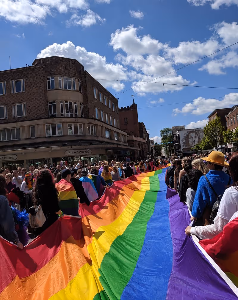 Exeter Pride 2019 in Exeter High Street, photo by Naomi Parkinson