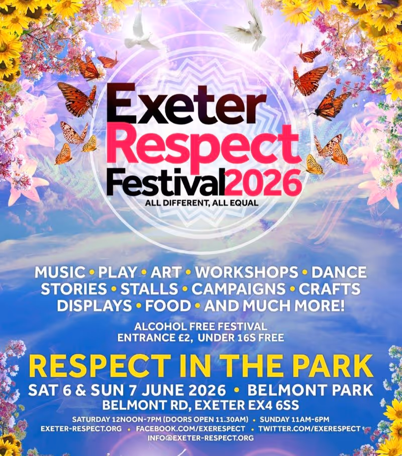 Exeter Respect Festival Saturday 6 and Sunday 7 June 2026 Belmont Park