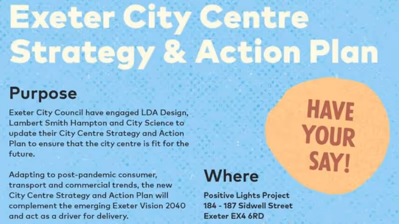 Exeter City Centre Strategy July 2024 stakeholder workshops flyer