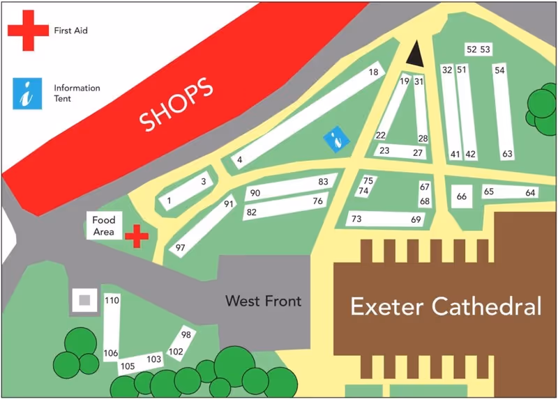 Exeter Craft Festival 2026 stalls map