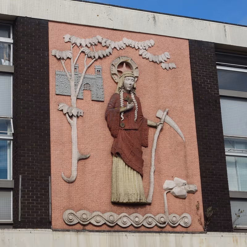 Saint Sidwella frieze in Sidwell Street