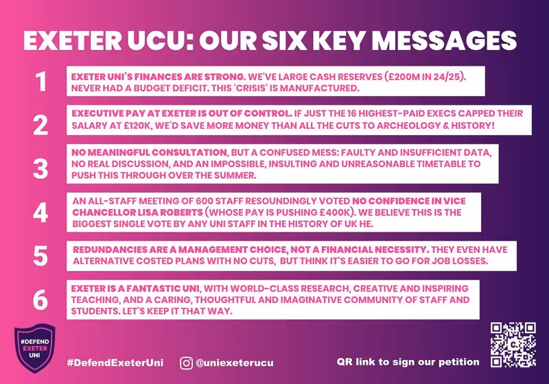 Exeter UCU Fight the Job Cuts campaign key messages